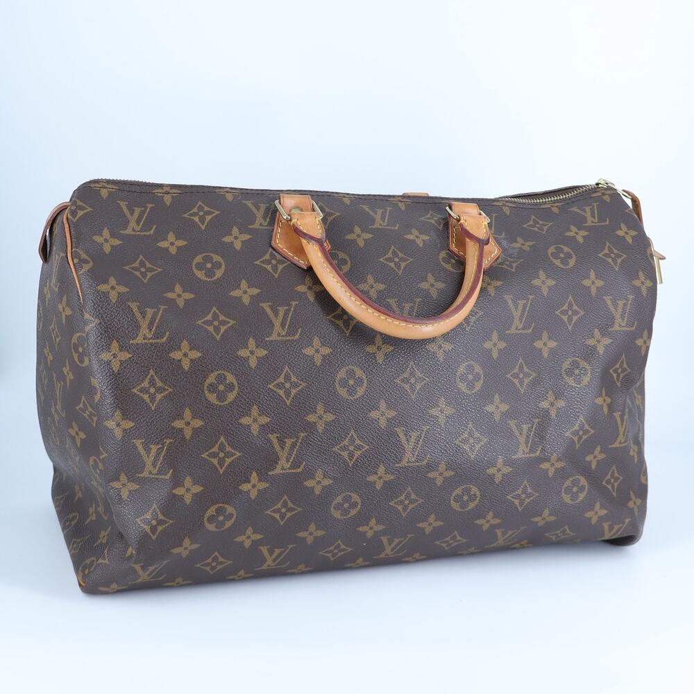 Louis Vuitton VTG 1995 Speedy 40 Handbag Brown Coated Canvas Monogram Travel Bag